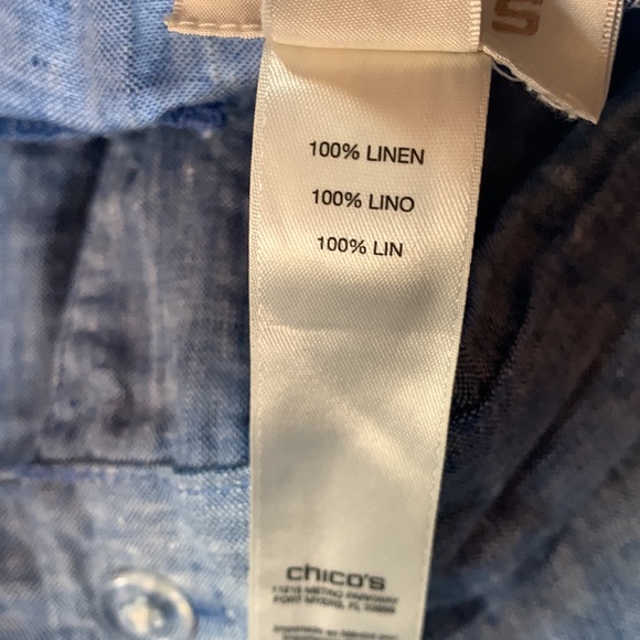 Linen Wide-Leg Pants In Vivid Blue - Chicos - Picture 5 of 8